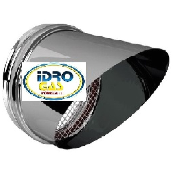 TERMINALE ASPIRAZIONE C/PARAPIOGGIA 80 INOX