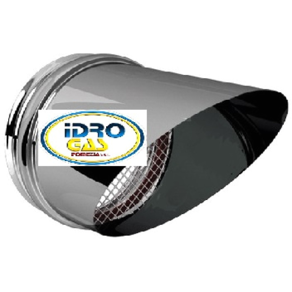 TERMINALE ASPIRAZIONE C/PARAPIOGGIA 100 INOX