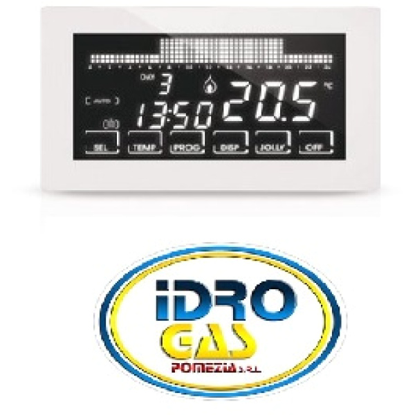 CRONOTERMOSTATO INCASSO BIANCO SETTIMANALE RETROILL. TOUCHSCREEN