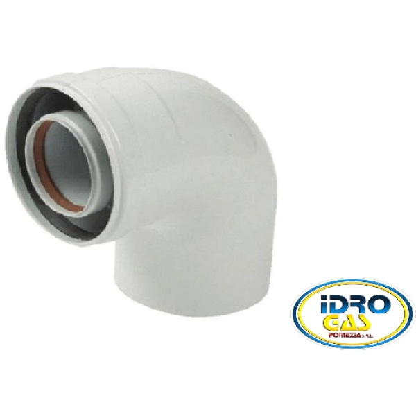 CURVA COASSIALE 60/100 SENZA FLANGIA E PRELIEVO