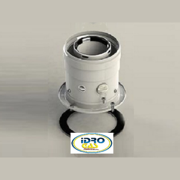 PARTENZA VERTICALE COASSIALE 60/100 CON FLANGIA CONDENSAZIONE