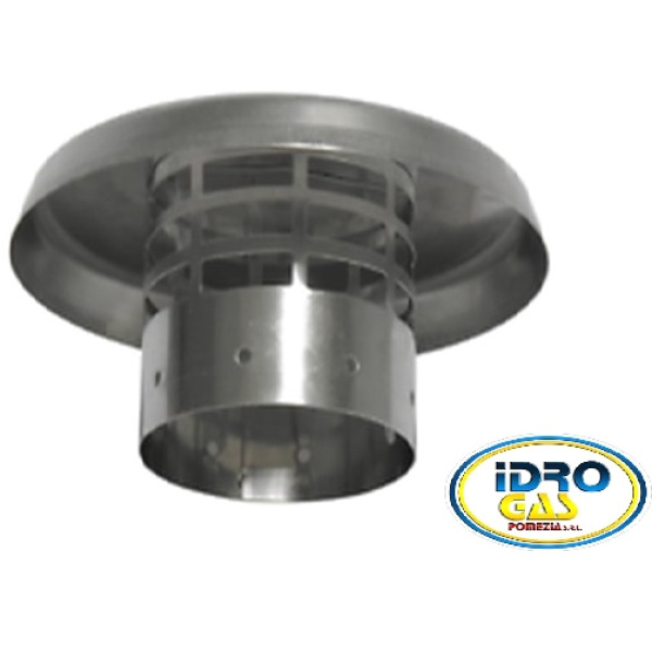 TERMINALE SCARICO C/PARAPIOGGIA INOX 100